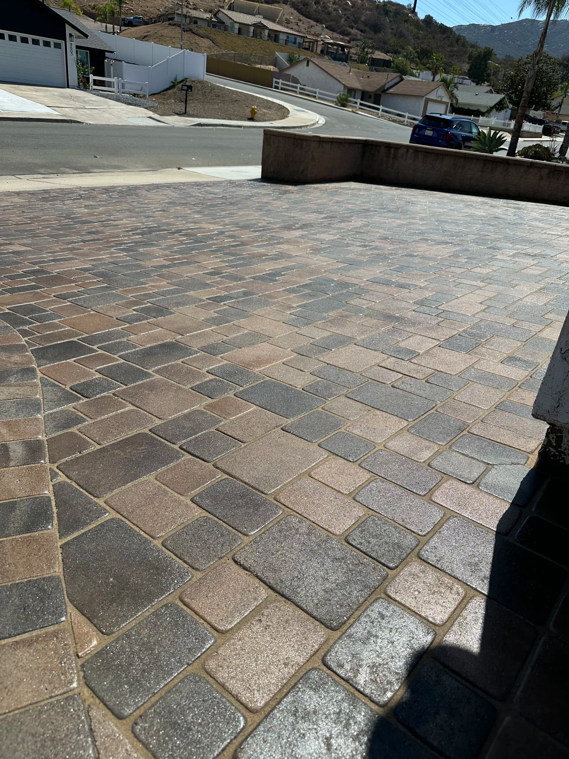 Gallery photos for Paver Driveway Reset with Polymeric Sand and Fresh Seal: Image #1